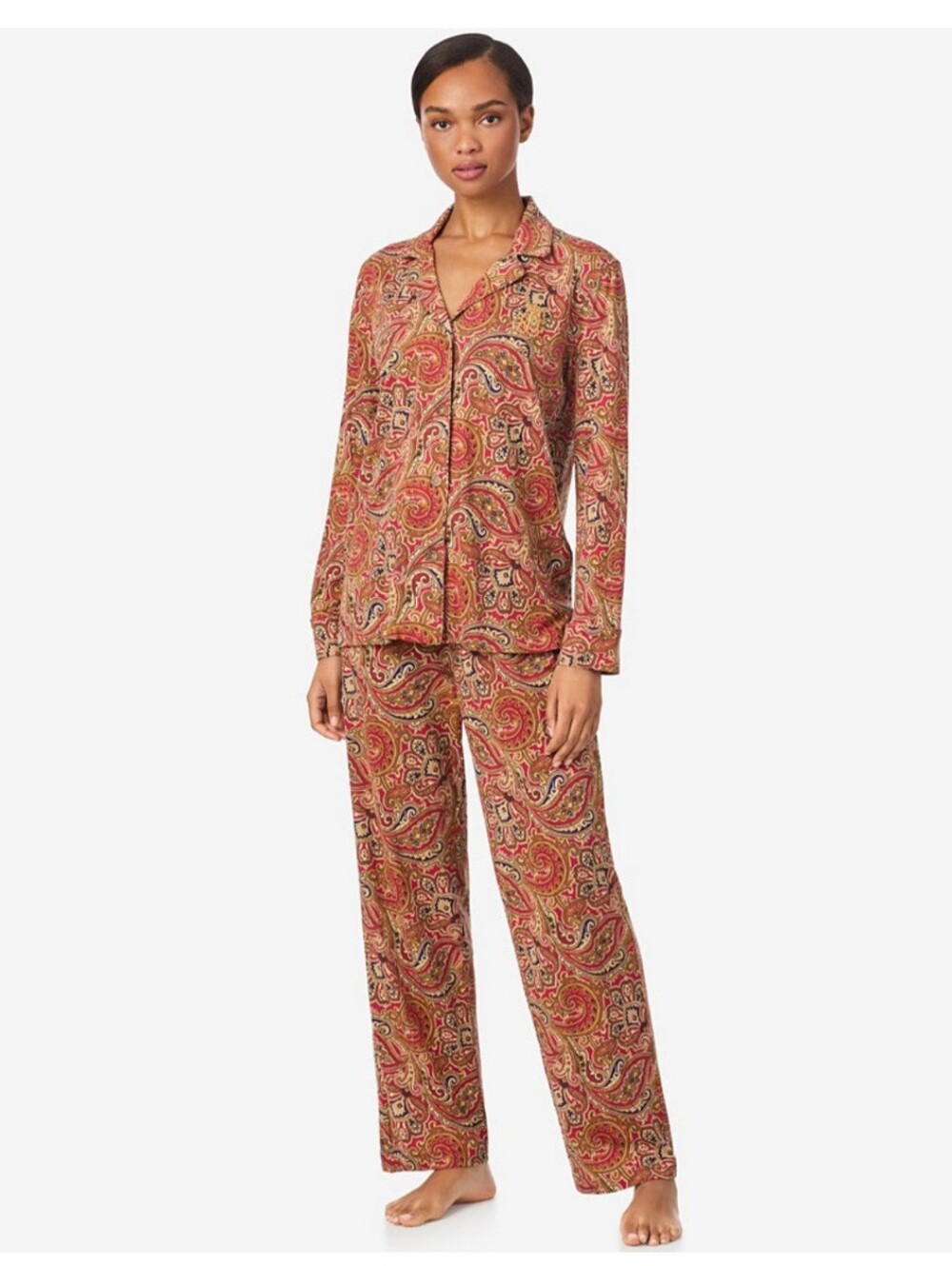 Ralph Lauren Paisley Button-Front Pajama NWT